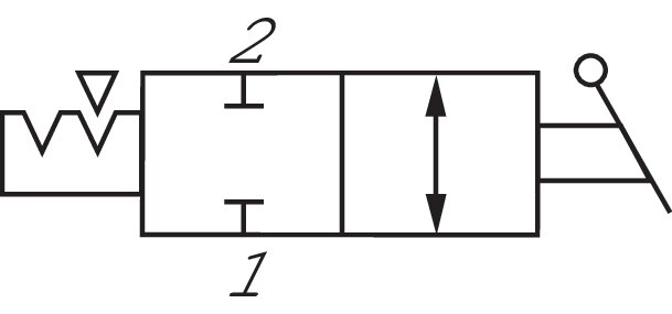 Schaltsymbol: 2/2-Wege Kipphebelventil